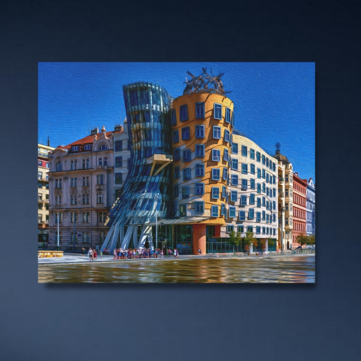 Prague, Czech Republic | Dancing House Prague | Original Series Gallery Canvas close-up detail