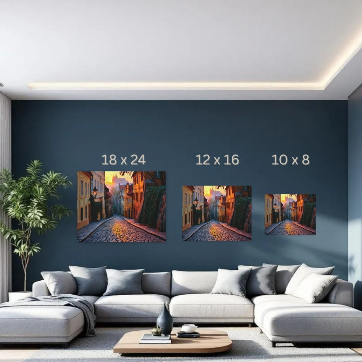 Prague, Czech Republic | Novy Svet Cobblestone Lane Prague | Original Series Gallery Canvas detail