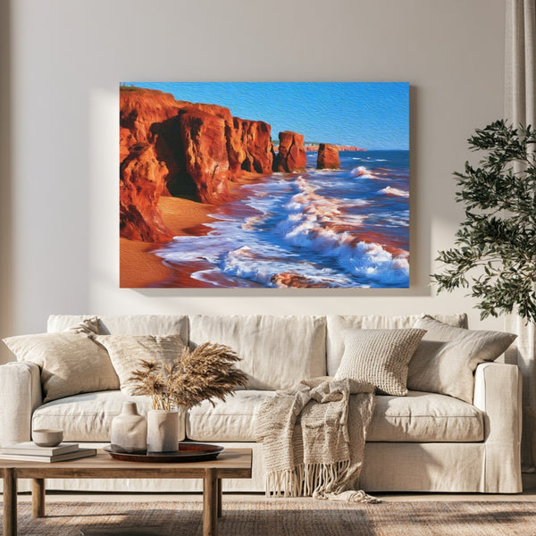 Prince Edward Island, Canada | Red Rock Coastal Cliffs PEI | Original Series Gallery Canvas