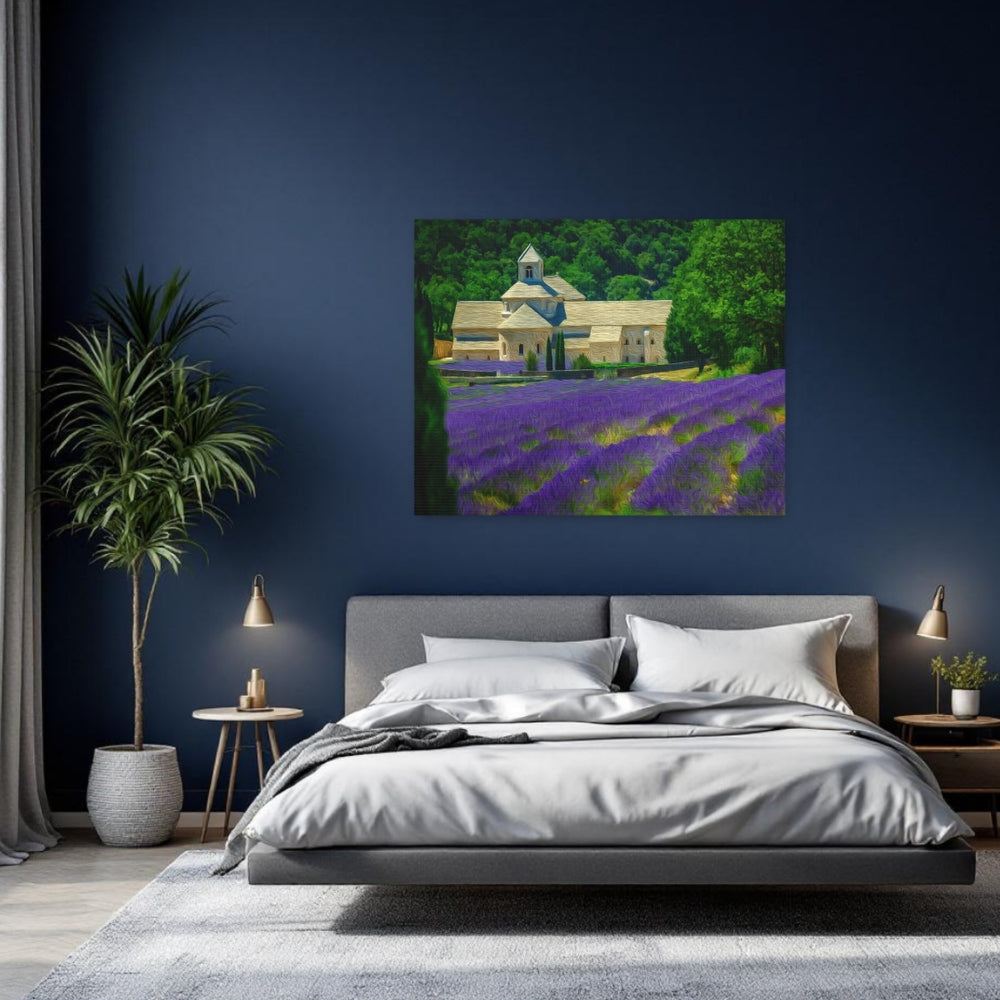 Provence, France | Lavender Fields Abbey Provence | Original Series Gallery Canvas detail
