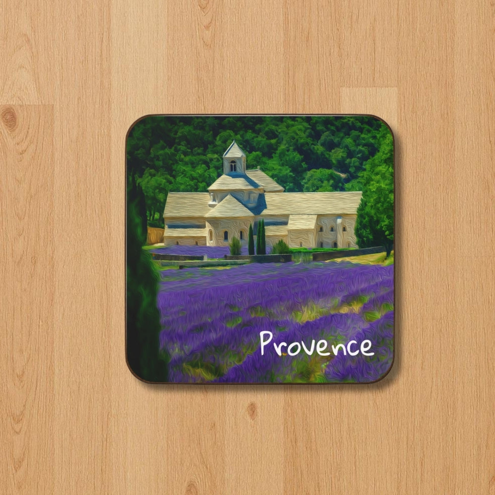 Provence, France | Lavender Fields Abbey Provence | Original Series Hardboard Coaster
