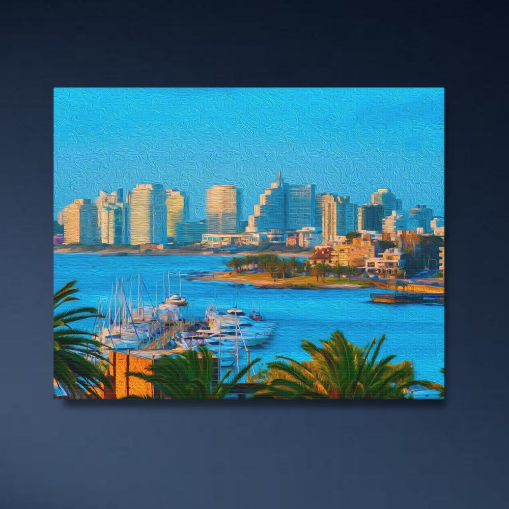 Punta del Este, Uruguay | Marina and City Skyline | Original Series Gallery Canvas detail