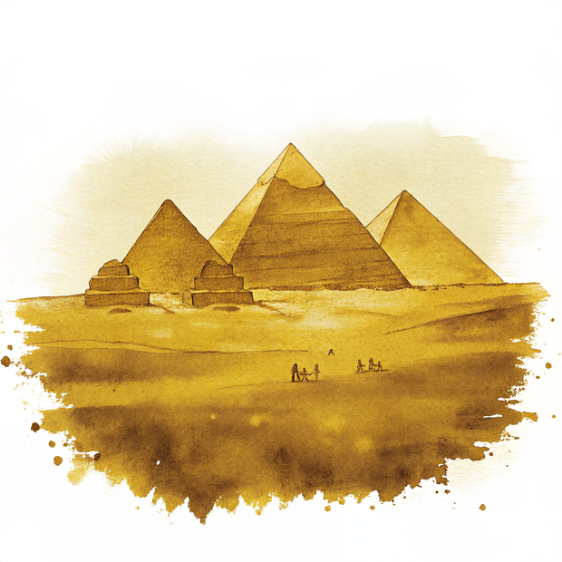 Pyramids of Giza watercolor