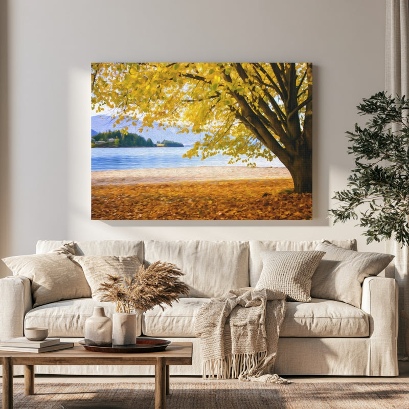 Lake Wakatipu Autumn Shoreline — Queenstown, New Zealand, view 1