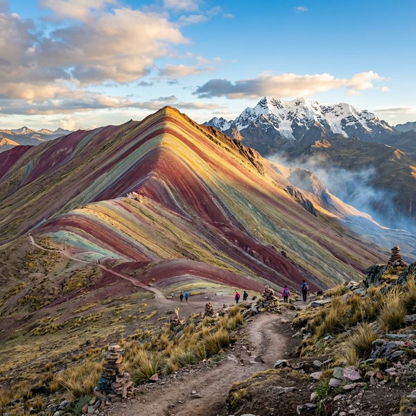 Botanical and pigment specimen study for Rainbow Mountain, Peru