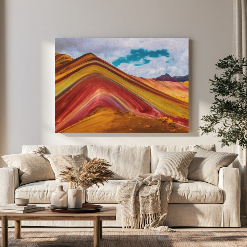 Vinicunca Rainbow Mountain Peaks — Rainbow Mountain, Peru, view 1