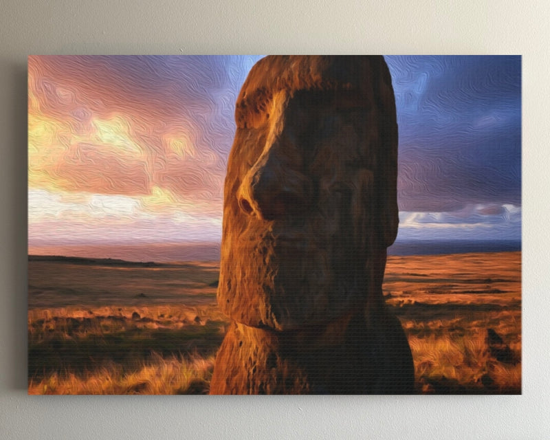 Ancient Moai Stone Sentinel — Rapa Nui Moai, Chile