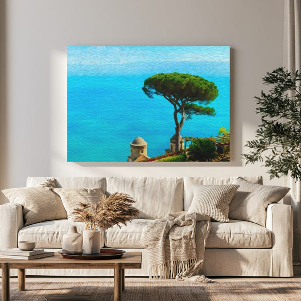 Ravello, Italy | Villa Rufolo Terrace & Umbrella Pine | Original Series Gallery Canvas