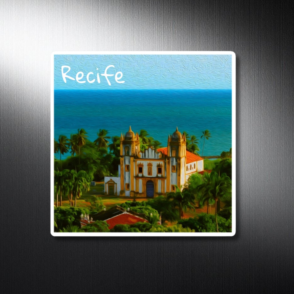 Recife, Brazil | Colonial Church Ocean View | Original Series Decorative Magnet