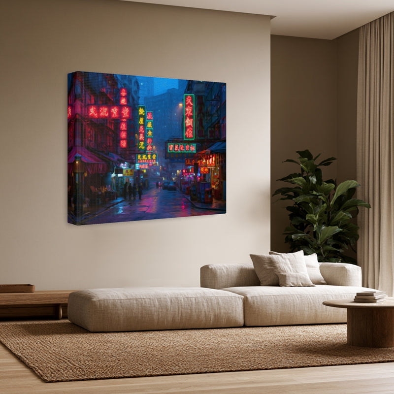 Hong Kong, China | Hong Kong Neon Night Street | Original Series Gallery Canvas
