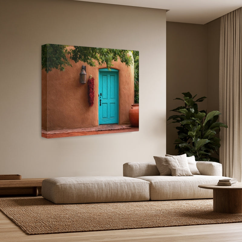 Adobe Doorway Red Chiles — Albuquerque Old Town, New Mexico, view 3