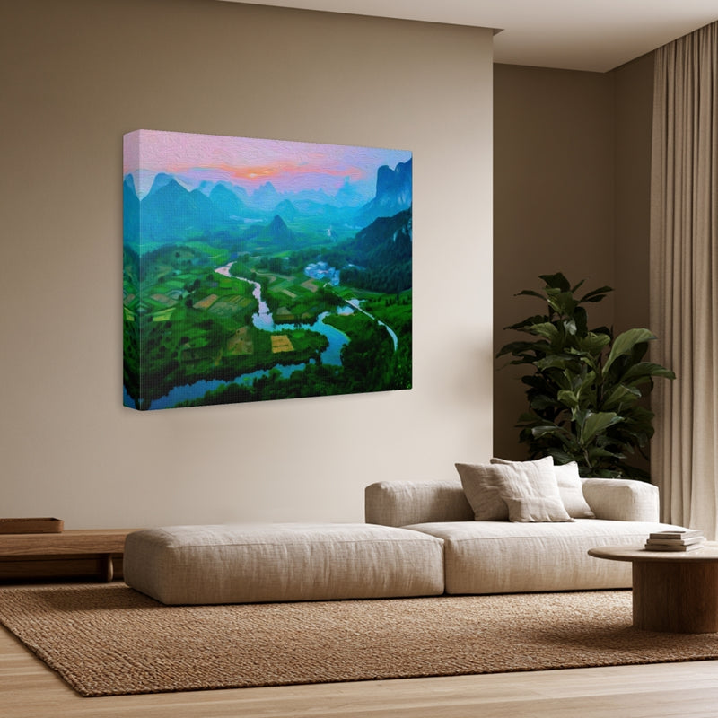 Karst Valley River Sunset — Guilin, China, view 3