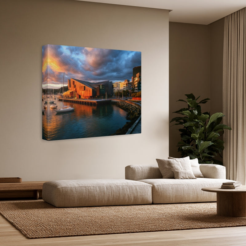 Copper Waterfront At Sunset — Wellington, New Zealand, view 3
