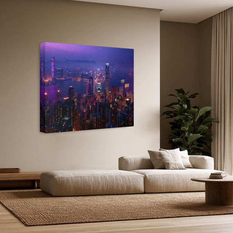 Hong Kong, China | Hong Kong Victoria Harbour Night Skyline | Original Series Gallery Canvas