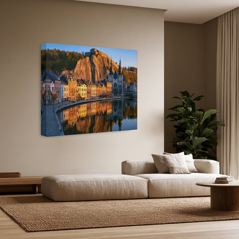 Collegiate Church & Citadel Rock Reflection — Dinant, Belgium, view 3