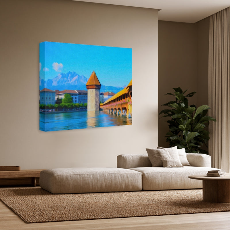 Chapel Bridge Water Tower — Lucerne, Switzerland, view 3