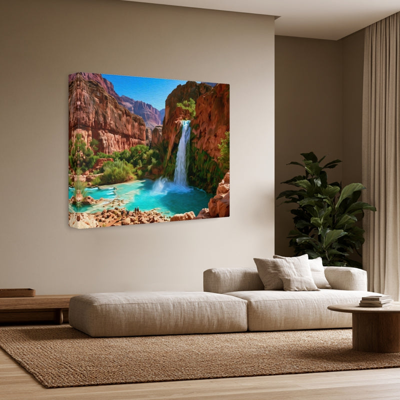 Turquoise Canyon Waterfall Oasis — Havasu Falls, Arizona, view 3