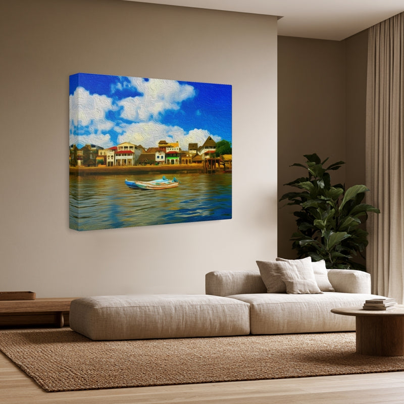 Lamu Waterfront Village Scene — Lamu Town, Kenya, view 3