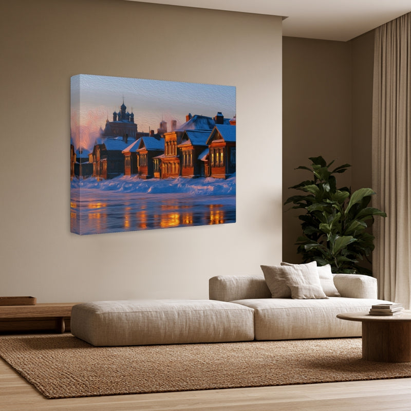 Siberian Winter Riverside Village — Irkutsk, Russia, view 3