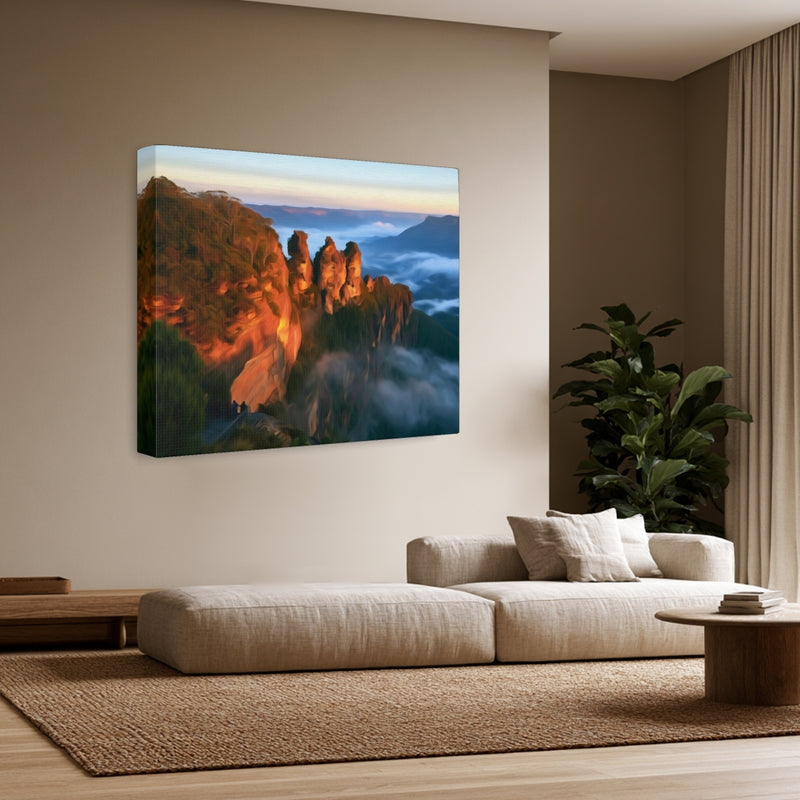 Three Sisters Misty Dawn — Blue Mountains, Australia, view 3