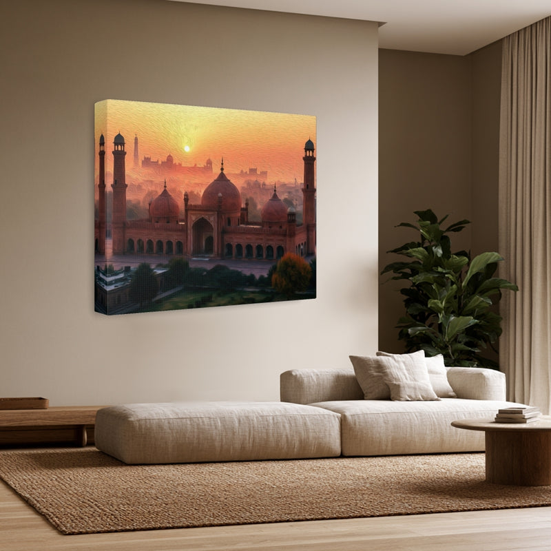 Badshahi Mosque at Sunset — Lahore, Pakistan, view 3