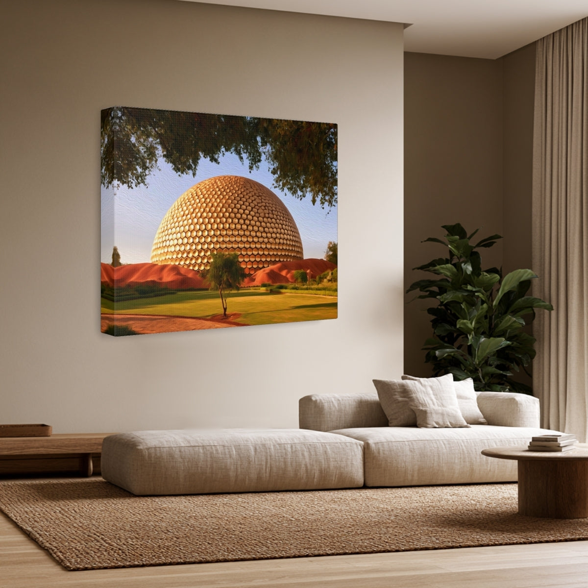 Golden Geodesic Meditation Dome — Pondicherry, India, view 2