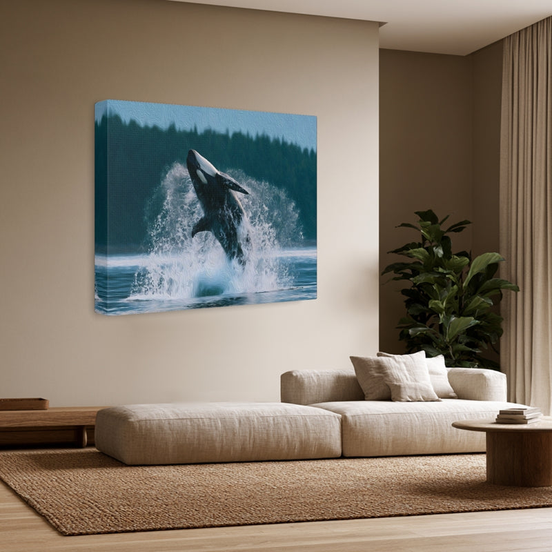 Orca Breaching Haida Gwaii Waters — Haida Gwaii, British Columbia, view 3
