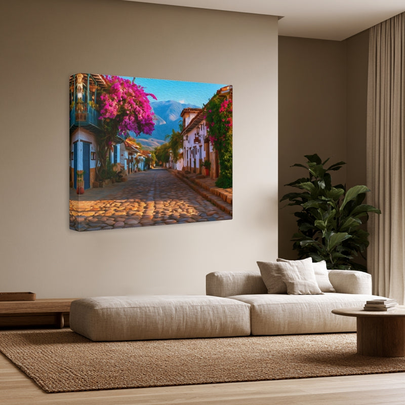 Colonial Cobblestone Street Scene — Villa de Leyva, Colombia, view 3