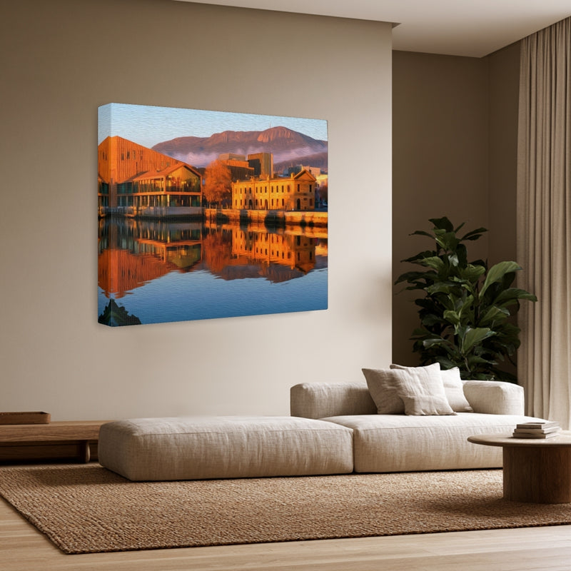 Salamanca Waterfront & Brooke Street Pier Reflection — Hobart, Australia, view 3