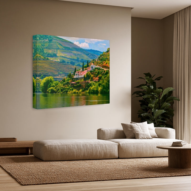 Terraced Vineyard River Valley — Douro Valley, Portugal, view 3