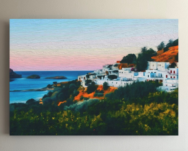 Lindos Village Coastal Sunset — Rhodes, Greece