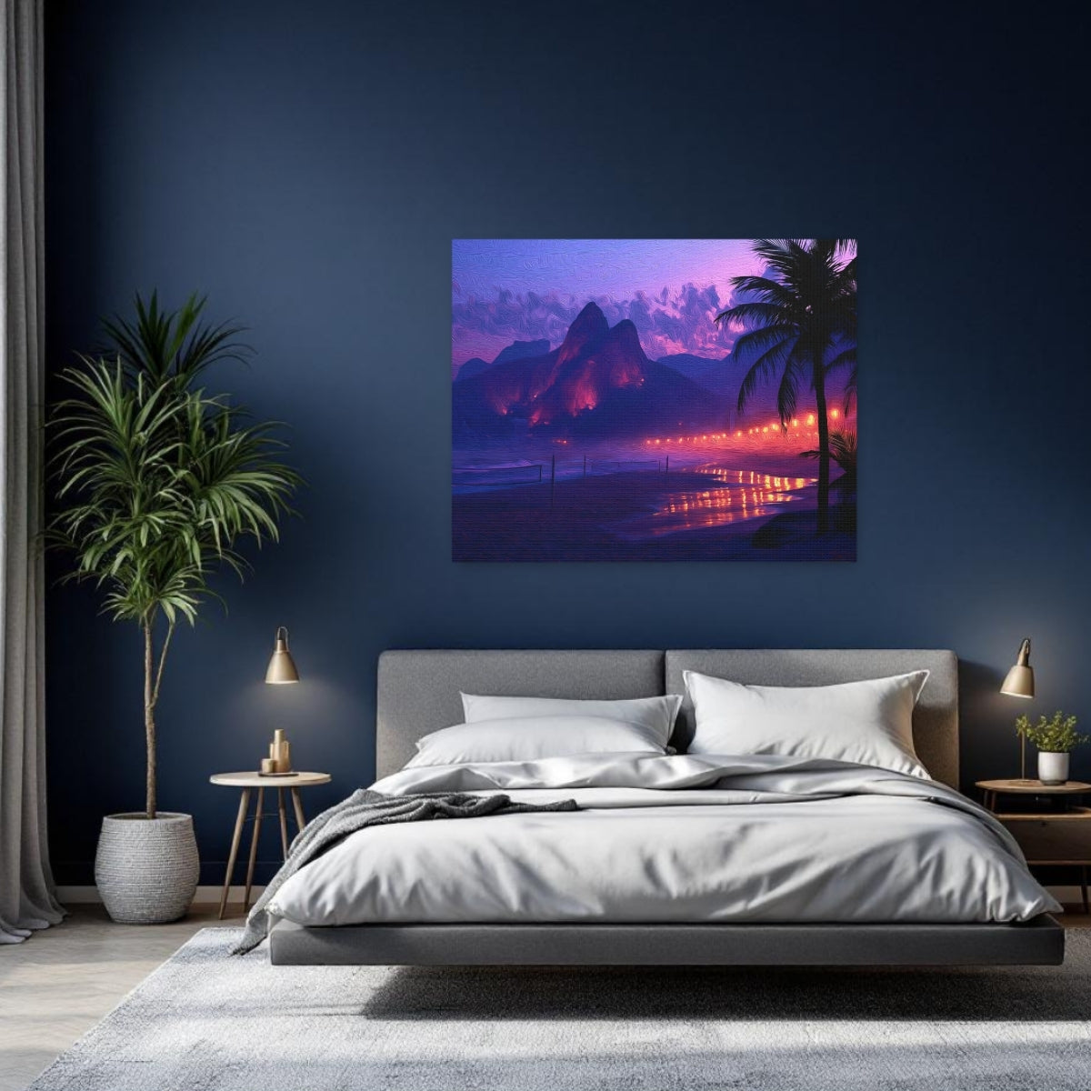 Rio De Janeiro, Brazil | Ipanema Beach Dois Irmaos Twilight | Original Series Gallery Canvas detail