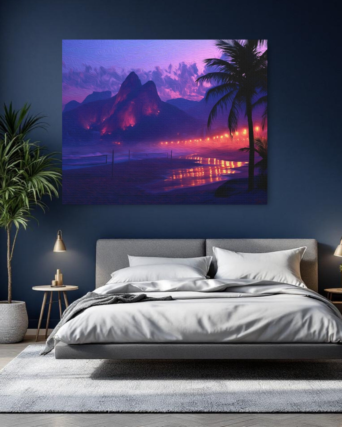 Rio De Janeiro, Brazil | Ipanema Beach Dois Irmaos Twilight | Original Series Gallery Canvas detail