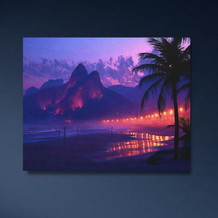Rio De Janeiro, Brazil | Ipanema Beach Dois Irmaos Twilight | Original Series Gallery Canvas
