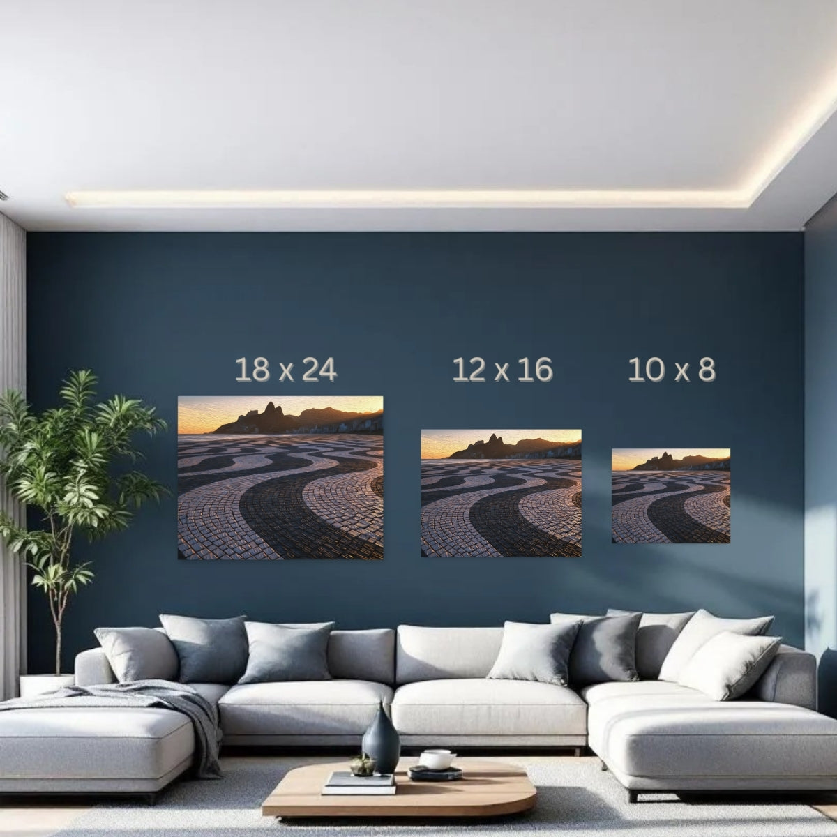Rio De Janeiro, Brazil | Ipanema Beach Mosaic Promenade Sunset | Original Series Gallery Canvas detail