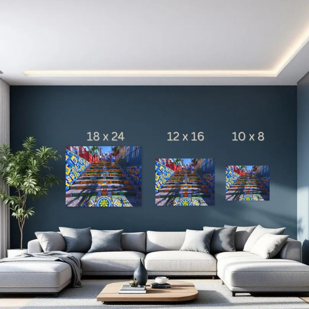 Rio De Janeiro, Brazil | Colorful Mosaic Tiled Staircase | Original Series Gallery Canvas detail