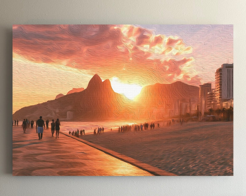 Ipanema Beach Dois Irmaos Sunset — Rio De Janeiro, Brazil