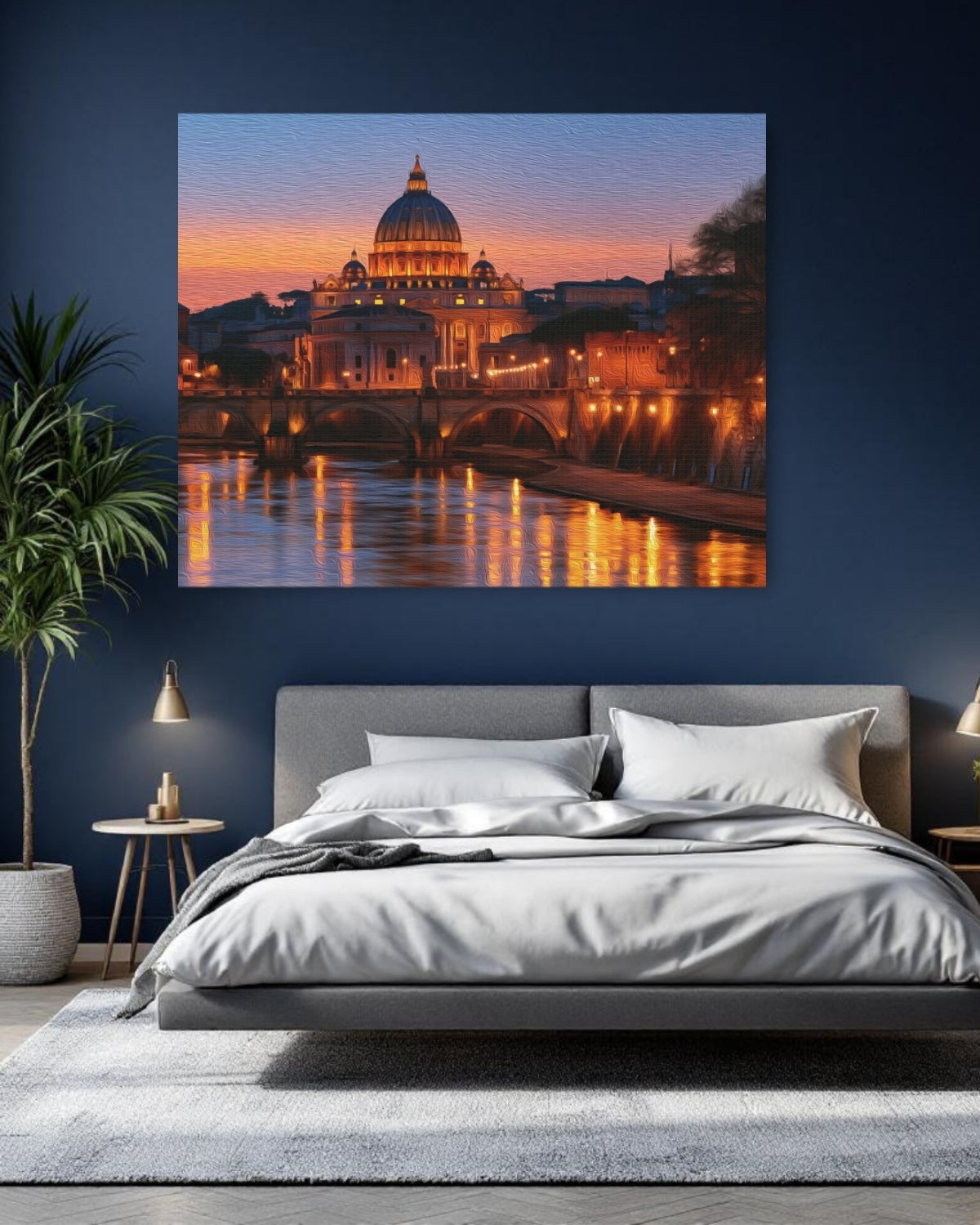 Rome, Italy | St. Peters Basilica Tiber River | Original Series Gallery Canvas detail