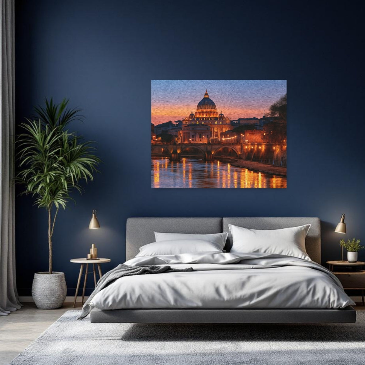 Rome, Italy | St. Peters Basilica Tiber River | Original Series Gallery Canvas detail