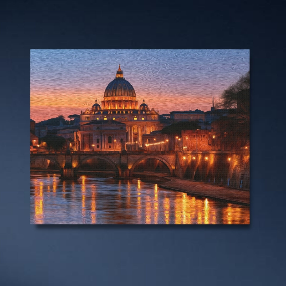 Rome, Italy | St. Peters Basilica Tiber River | Original Series Gallery Canvas close-up detail