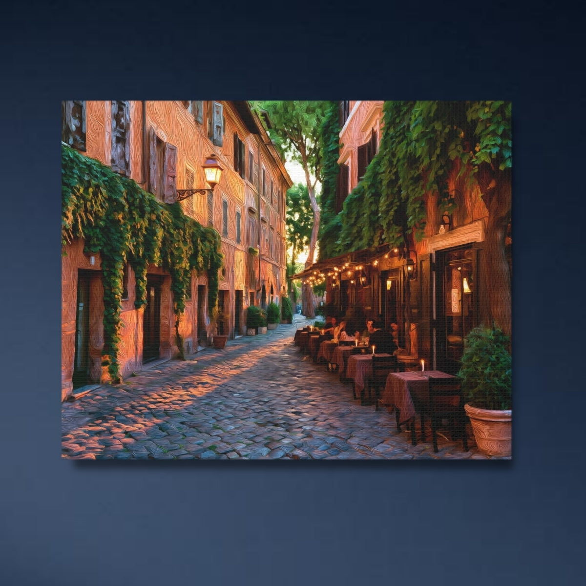 Rome, Italy | Trastevere Cobblestone Alley Rome | Original Series Gallery Canvas close-up detail
