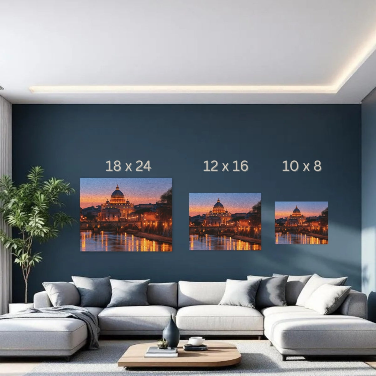Rome, Italy | St. Peters Basilica Tiber River | Original Series Gallery Canvas detail