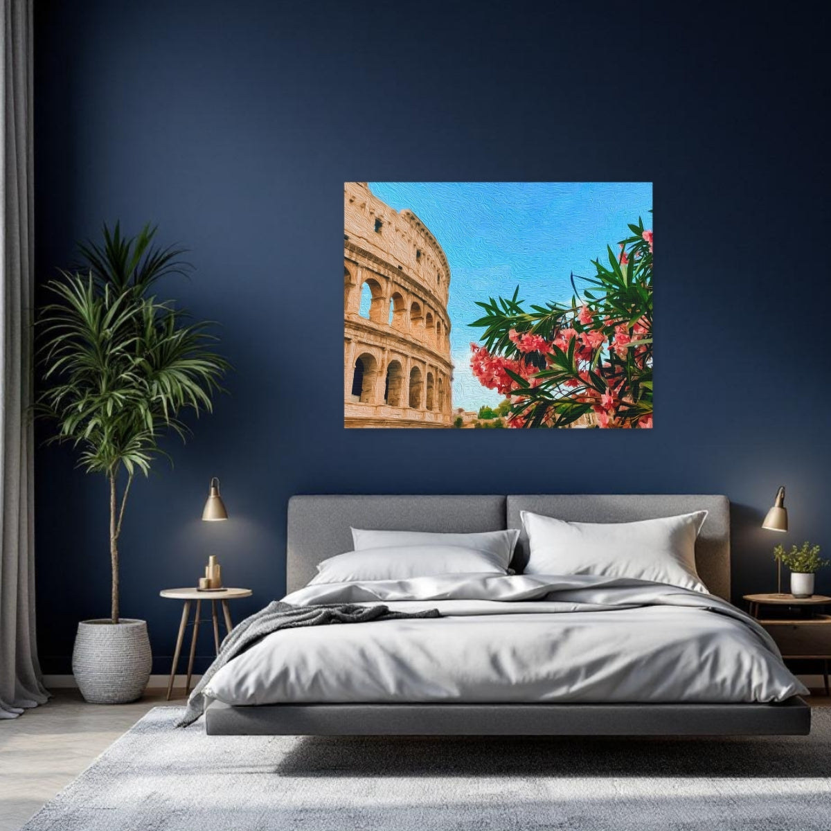 Rome | Roman Colosseum with Oleander | Original Series Gallery Canvas detail