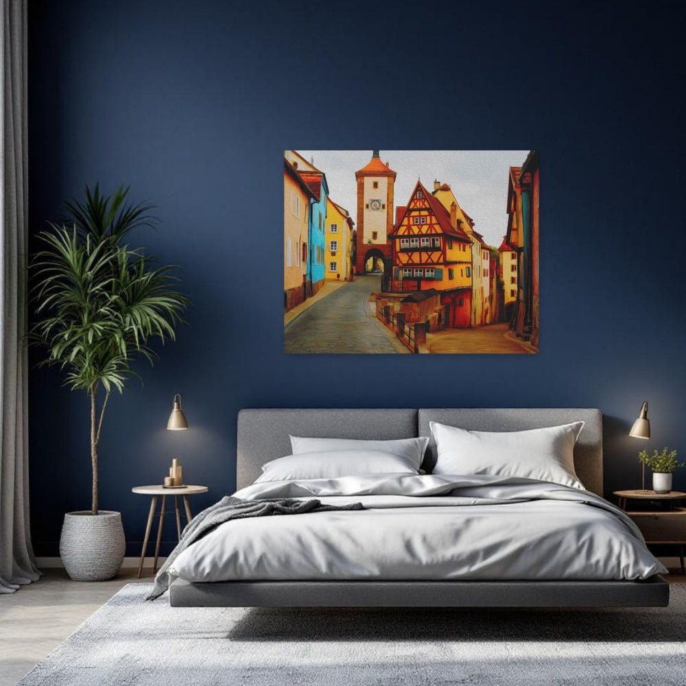 Rothenburg ob der Tauber, Germany | Medieval Old Town Street | Original Series Gallery Canvas detail