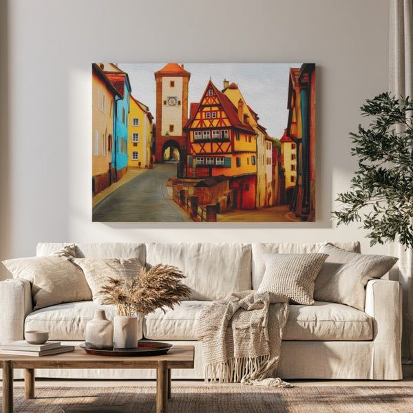 Rothenburg ob der Tauber, Germany | Plönlein And Siebersturm | Original Series Gallery Canvas