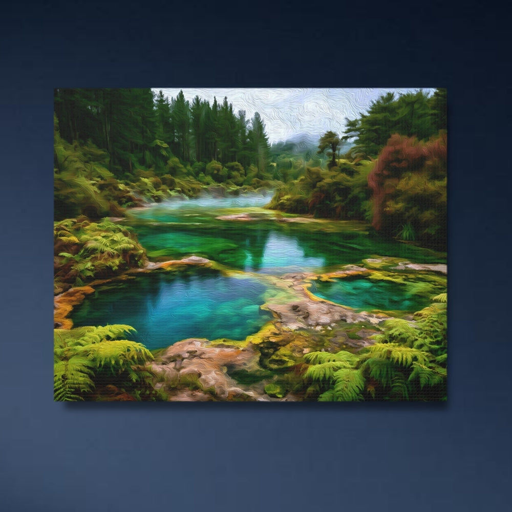 Rotorua, New Zealand | Geothermal Springs Forest Pool | Original Series Gallery Canvas detail
