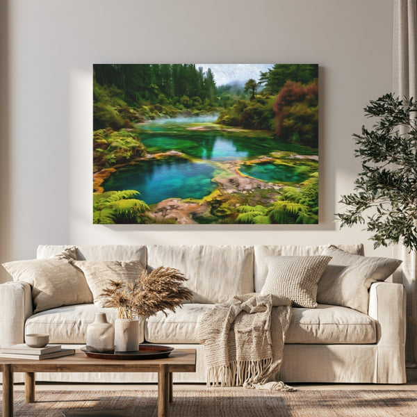 Rotorua, New Zealand | Geothermal Springs Forest Pool | Original Series Gallery Canvas