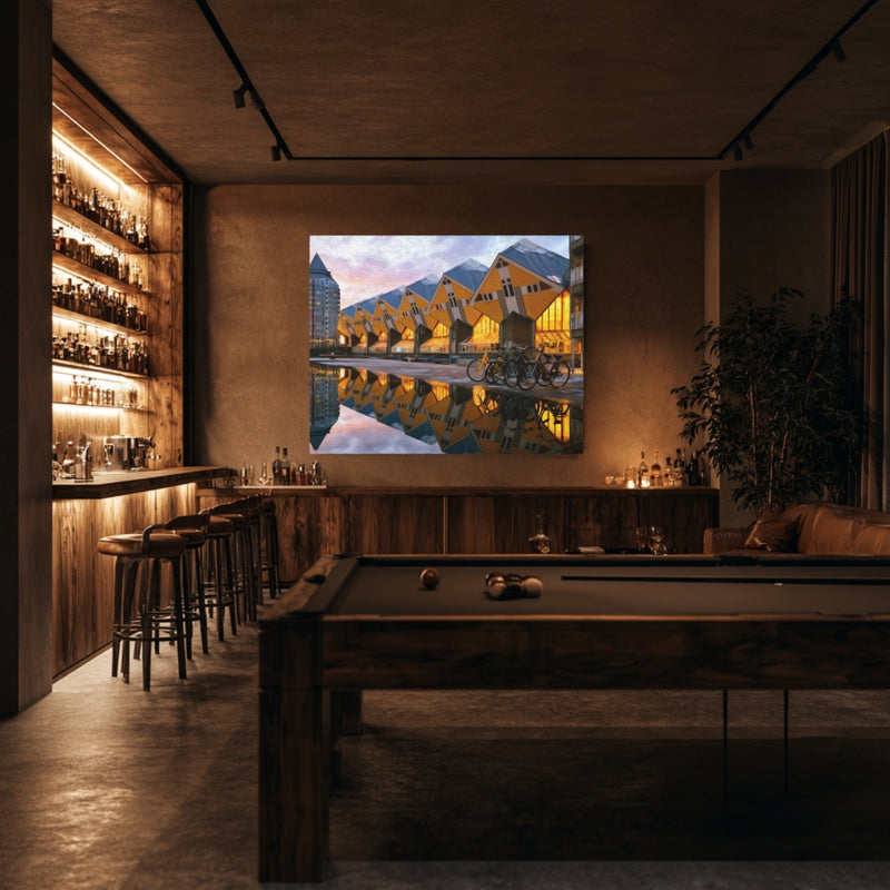 Cube Houses Canal Reflection — Rotterdam, Netherlands, view 7