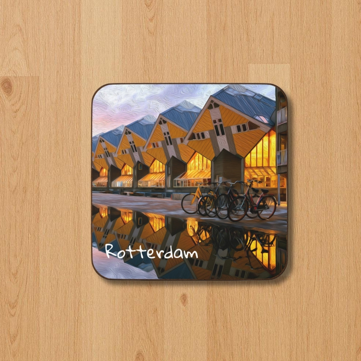 Cube Houses Canal Reflection — Rotterdam, Netherlands, study 1