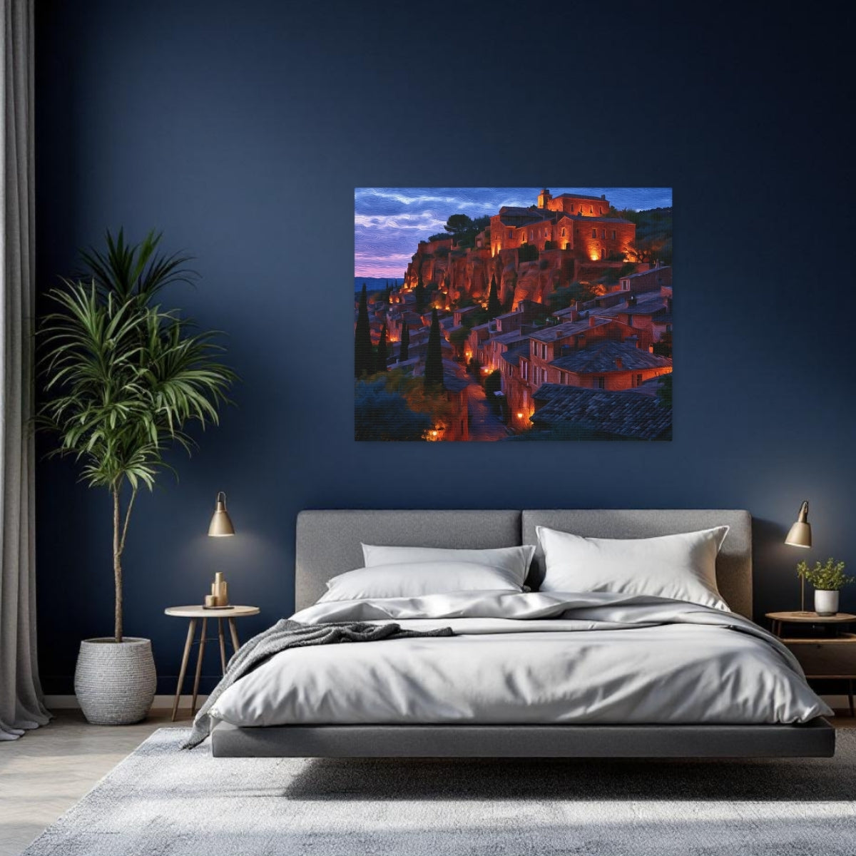 Roussillon Village Cliff at Dusk — Roussillon, France Study No. 2